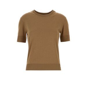 Herno Women Camel Lyocell Blend T-Shirt